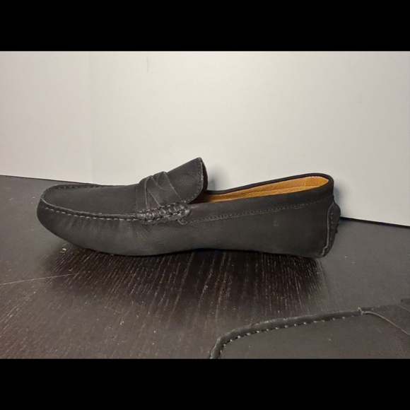 Massimo Matteo Nubuck Loafers Driving Shoes Black Mens 10 main image 3